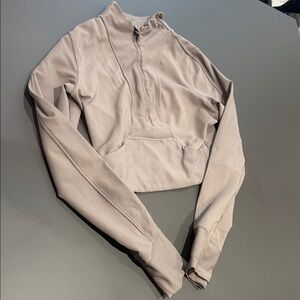 Women's High-Neck Long Sleeve Top - Gray